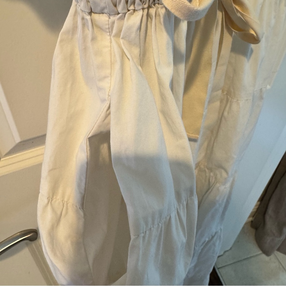 ULLA JOHNSON Off-White Ecru Olina Pleated Cotton-Poplin Midi Dress | Size 6 - Picture 7 of 11